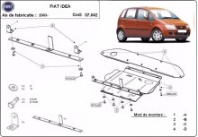Plieninė variklio apsauga Fiat Idea (2003-2012)