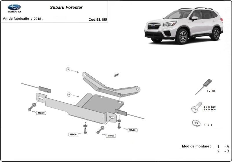 Plieninė diferencialo apsauga Subaru Forester (2018-2026)