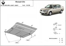 Plieninė variklio apsauga Renault Clio 2 (1997-2007)
