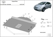 Plieninė katalizatoriaus apsauga Toyota Prius (2003-2009)