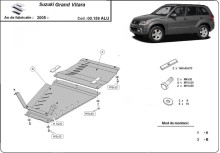 Aliumininė pavarų dėžės ir reduktoriaus apsauga Suzuki Grand Vitara 2 (2005-2019)