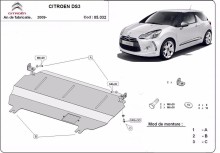 Plieninė variklio apsauga Citroen DS3 (2009-2026)
