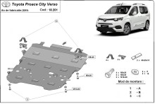 Plieninė variklio apsauga Toyota Proace (2019-2026)