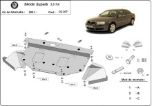 Plieninė variklio apsauga Skoda Superb - 2.5 Tdi, V6 (2001-2008)