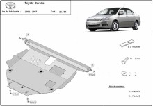 Plieninė variklio apsauga Toyota Corolla -E120/E130 (2002-2007)