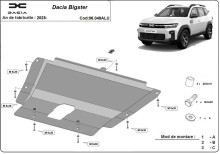 Aliumininė variklio apsauga Dacia Bigster - 4x4 + 4x2 (2025-2026)