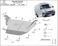 Plieninė variklio apsauga Mercedes Sprinter (1995-2006)