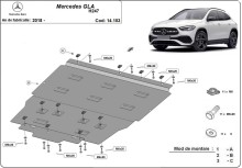 Plieninė variklio apsauga Mercedes GLA H247 (2018-2026)
