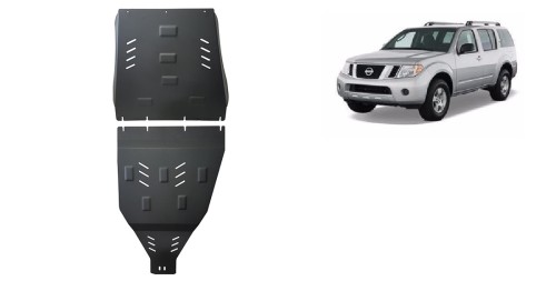 Plieninė pavarų dėžės ir reduktoriaus apsauga Nissan Pathfinder (2005-2015) Plieninė pavarų dėžės ir reduktoriaus apsauga Nissan Pathfinder (2005-2015)