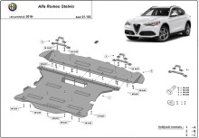 Plieninė variklio apsauga Alfa Romeo Stelvio (2016-2026)