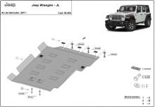 Plieninė pavarų dėžės apsauga Jeep Wrangler - JL (2017-2026)