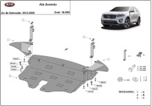 Plieninė variklio apsauga Kia Sorento (2012-2020)