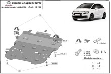 Plieninė variklio apsauga Citroen Grand C4 SpaceTourer (2018-2020)