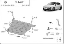 Plieninė variklio apsauga VW Golf 8 (2019-2026)