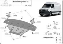 Plieninė variklio apsauga Mercedes Sprinter 907 4x4 (2018-2023)