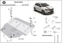 Plieninė variklio apsauga Skoda Fabia 3 dyzelinas (2015-2021)