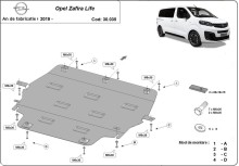 Plieninė variklio apsauga Opel Zafira Life (2019-2026)