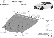 Plieninė variklio apsauga Mercedes A-Class W177 (2018-2026)