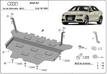 Plieninė variklio apsauga Audi A3 (8V) - automatinė pavarų dėžė (2012-2020)