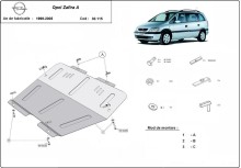 Plieninė variklio apsauga Opel Zafira (1999-2005)