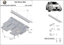 Plieninė variklio apsauga Alfa Romeo Mito (2008-2018)