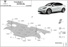 Plieninė galinio elektros variklio apsauga Tesla Model Y AWD (2020-2023)