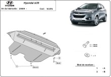 Plieninė variklio apsauga Hyundai IX35 (2009-2015)